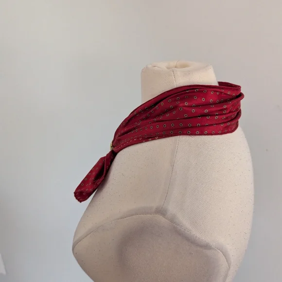 Vintage West Germany Scarf Clip Slide Gold Tone Faux Pearl Oval Scarf Ring - Picture 3 of 5